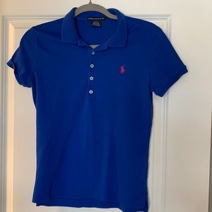 Ralph Lauren Sport Slim Fit Blue Polo Shirt Large
